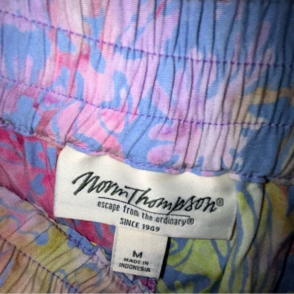 Norm Thompson Pull On Tie Dye Ombre Mix Floral Print Maxi Shirt - Picture 3 of 6